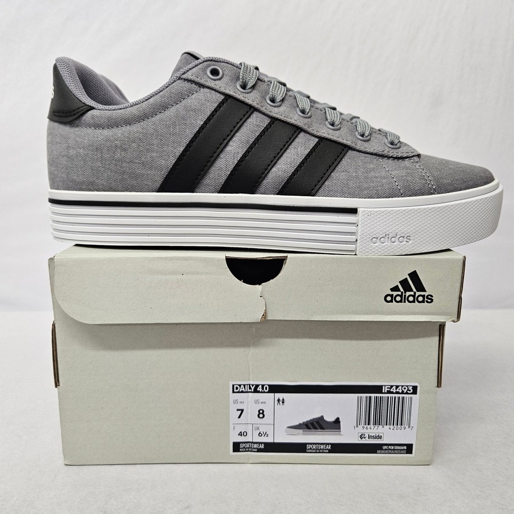 Adidas Daily 4.0 Athletic Shoes‎ IF4493 Grey Black White Men's Size 7